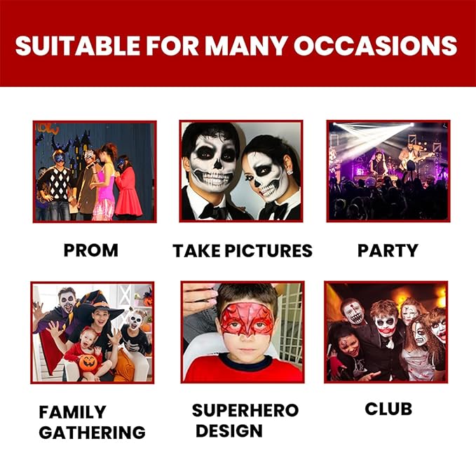 Clown Makeup Kit Face Paint Clown Wheel Black White Red Eye Black Football Softball Baseball Sports,Professional Halloween Joker Zombie Skeleton Vampire Makeup-Velvo Beauty