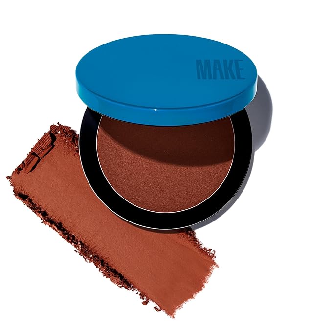 MAKE Beauty Skin Mimetic Microsuede Bronzer Powder - Matte Bronzing Powder Contour, Buildable Formula, Non Comedogenic, Long Lasting Color. Shade - Equinox for Medium to Deep Skin-Velvo Beauty