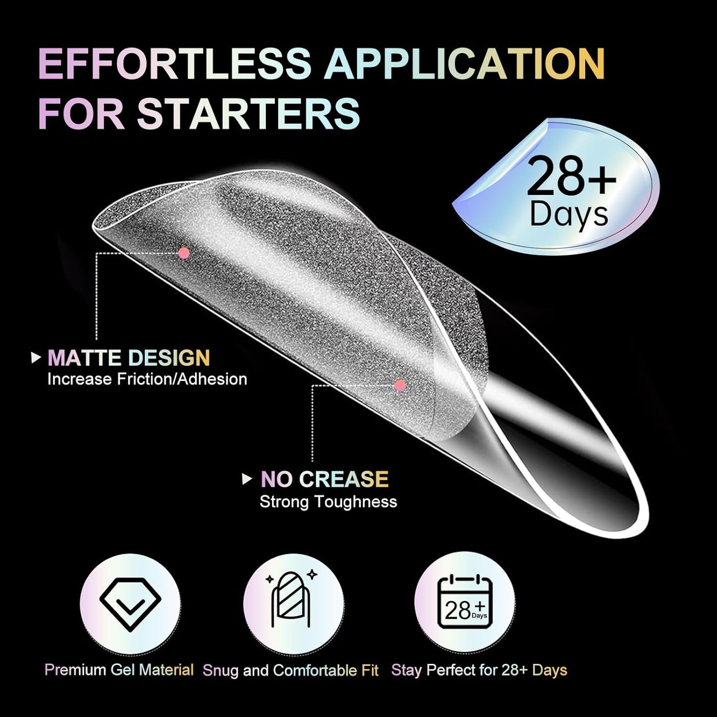 Almond Nail Tips Soft Gel Nail Tips 240Pcs Pre-Shaped Medium Pointed Almond Nails Half Matte Full Cover Acrylic Clear Press on Fake Nails Tips for Extension Nail Art DIY Manicure Salon 12 Sizes-Velvo Beauty