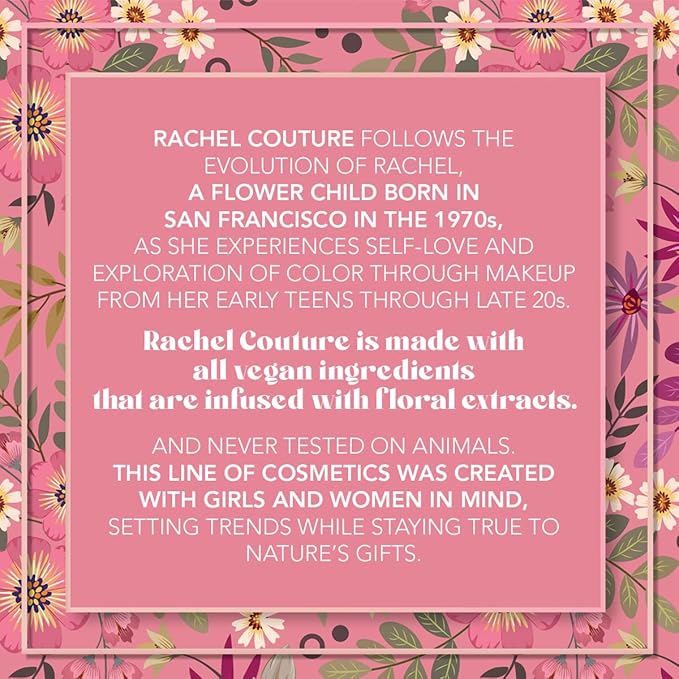 Rachel Couture Get the Look Eye & Lip Makeup Kit with Eyeshadow Palette, Eyeliner Pencil, & Eyelid Primer | Infused with Daisy Extract | Vegan & Cruelty-Free-Velvo Beauty