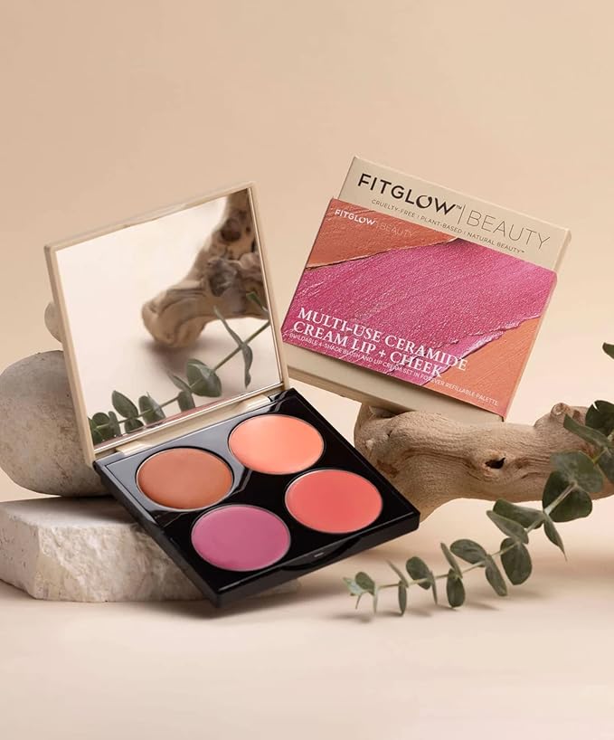 FITGLOW Beauty – Ceramide Cream Lip + Cheek Palette | Vegan, Woman-Owned Clean Beauty (Freshly Picked)-Velvo Beauty