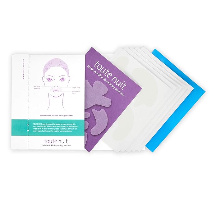Toute Nuit Wrinkle Patches – Dolphin – Face Tape for Around the Mouth – Hypoallergenic Anti Wrinkle Patches – 20 Count, Made in USA-Velvo Beauty