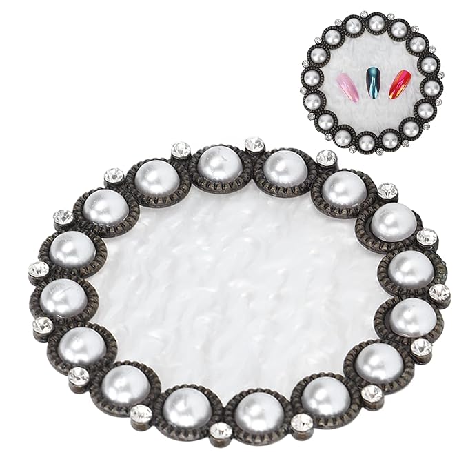 Polish Mix Palette, Resin Nail Art Display Board Cosmetic Nail Mixing Palette Color Mixing Nail Art Tips Display Plate(Copper)-Velvo Beauty