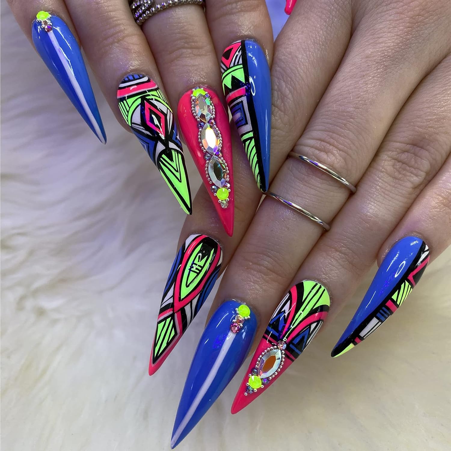 12 Color 3D Nail Art Pens Set, Kalolary Nail Point Graffiti Dotting Pen Drawing Painting Liner Brush for DIY Nail Art Beauty Adorn Manicure Tools-Velvo Beauty