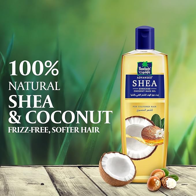 Parachute Advansed Shea Hair Oil| Moisturising Hair Oil |Nourishes Hair| For Frizz- Free, Soft & Shiny Hair| No Silicones & Parabens |6.7 fl.oz-Velvo Beauty