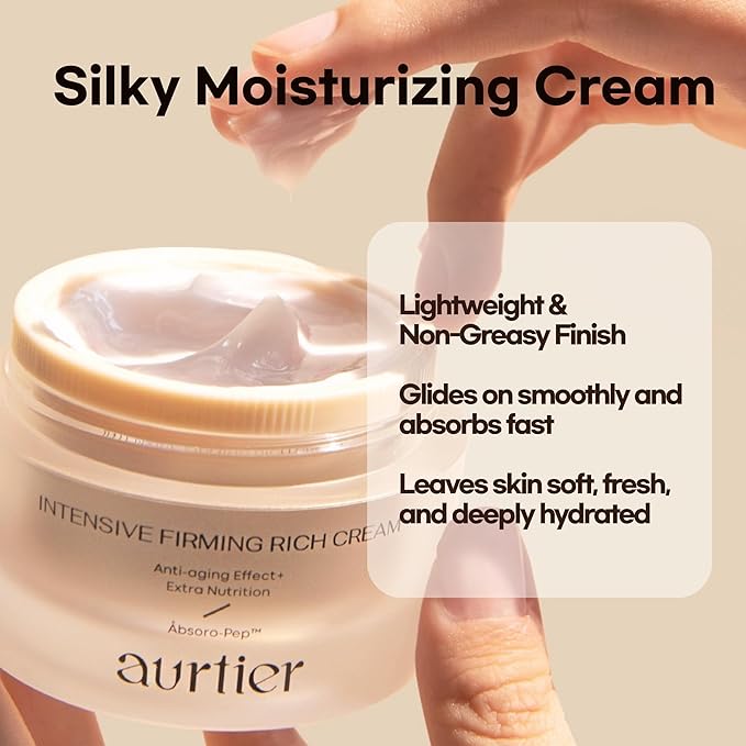 Intensive Firming Rich Cream, Anti-Aging Moisturizer with Collagen Peptides EGF Hyaluronic Acid for Wrinkle Smooths, Firming, Lifting & Deep Hydration 1.69 Ounce-Velvo Beauty