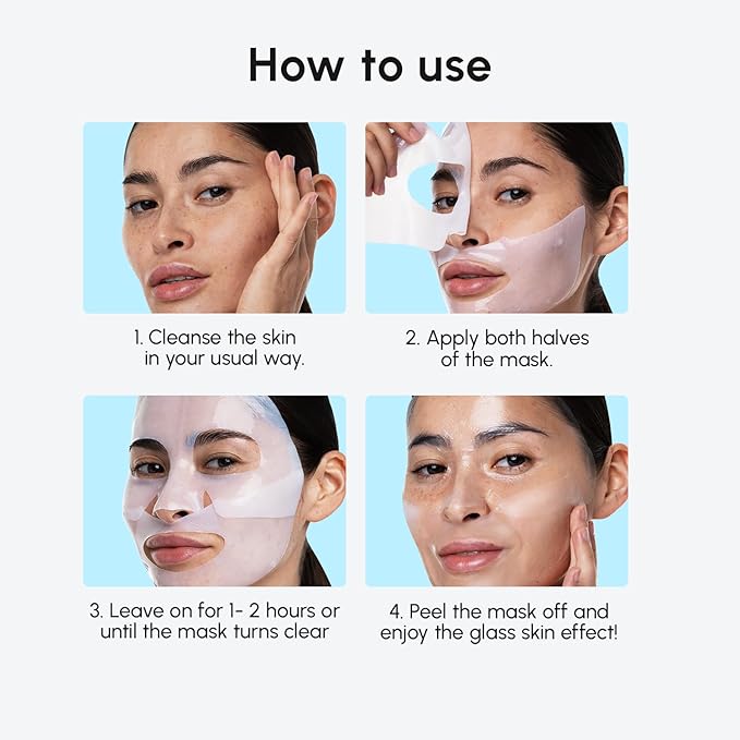 MAREE Collagen Facial Mask with Hyaluronic Acid - Hydrating Face Masks Skincare - Mascarillas Faciales For Women Skin Care - White, 4 Count-Velvo Beauty