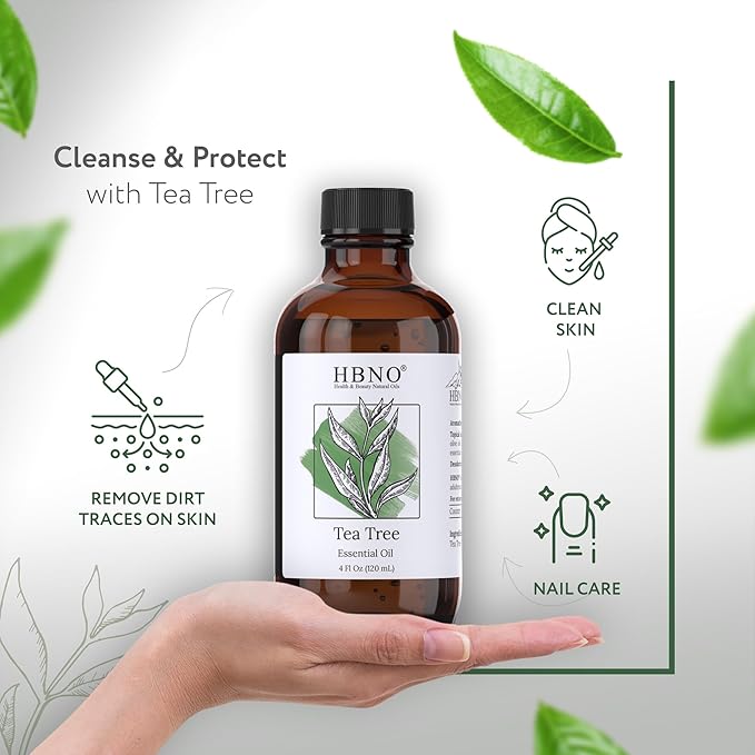 HBNO Tea Tree Oil for Skin 4oz (120 ml) - Bring Refreshing Aroma of Tea Trea Essential Oil - Perfect for Skin Therapy-Velvo Beauty