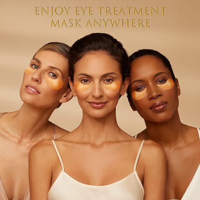 24K GOLD Eye Mask– 60 Pcs - Gold Under Eye Mask Retinol & Collagen - Puffy Eyes and Dark Circles Treatments – Look Younger and Reduce Wrinkles and Fine Lines Undereye-Velvo Beauty