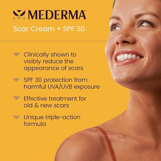 Mederma Scar Cream Plus SPF 30 - Advanced Scar Treatment, Protects from Sun Damage, Reduces Appearance of Scars from Acne, Burns, Surgery & Injury, 0.7 oz-Velvo Beauty