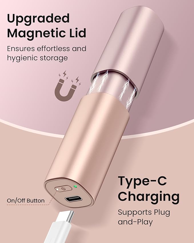 Rechargeable Facial Hair Remover for Women: Painless Mini Face Razors Shaver with 2 Replacement Heads,Electric Facial Hair Removal Device for Upper Lip, Chin & Face for Home & Travel-Velvo Beauty