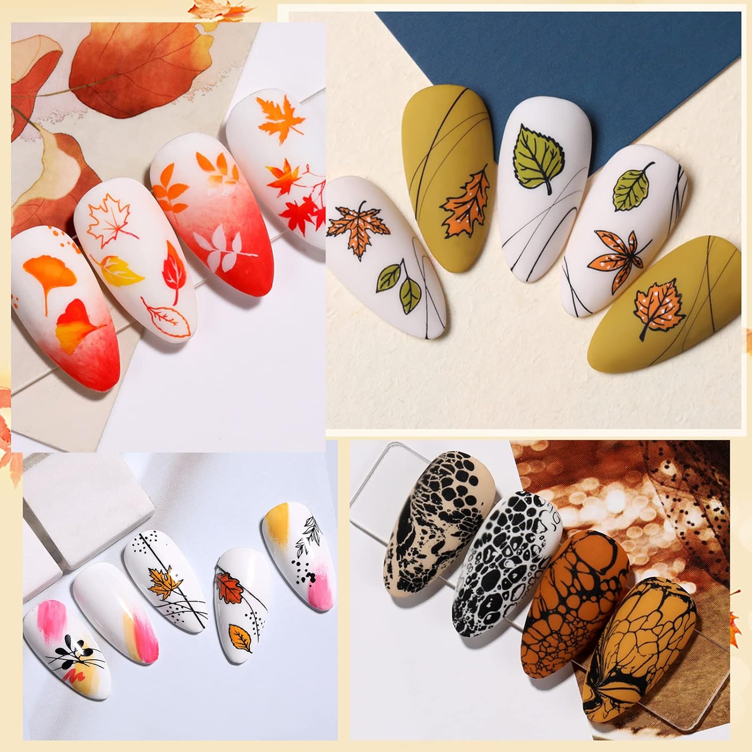 Born Pretty Nail Stamping Plates 8PCS Nail Art Design Kit Fall Winter Halloween Christmas Tree with Snowflake Cute Deer Nail Art Image Plates Halloween Christmas Patterns Templates DIY Printing Tools-Velvo Beauty