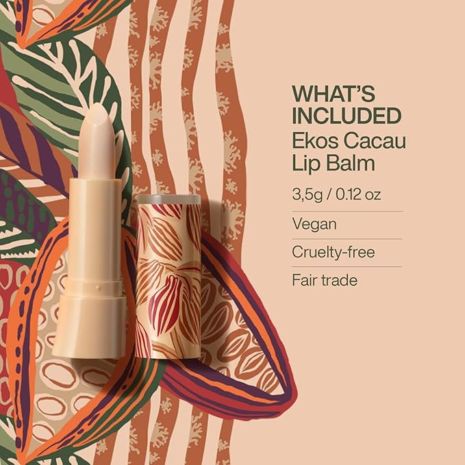 natura Ekos Cacau Lip Balm - Hydrated & Restored Lips - 48h Long-last Effect - Protects From External Aggressors - Vegan - Brazilian Beauty Secrets - Self Care - 0.12 oz (3.5g)-Velvo Beauty