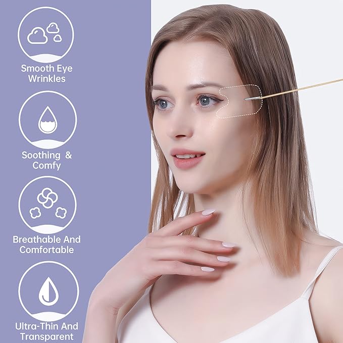 Face Lift Tapes Eyes Wrinkle Tapes, Face Stickers Crow's Feet Wrinkle Eyes Lifting Patch, Instant Eye Skin Rescue Correcting bands (4pcs fixed ropes, 5 pairs tapes) (Elastic Translucent Stickers)-Velvo Beauty