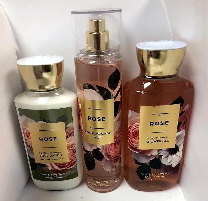 Bath and Body Works - Rose - Shower Gel, Body Lotion, & Fine Fragrance Mist Daily Trio Summer 2018-Velvo Beauty