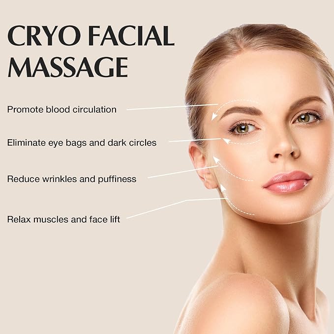 2-in-1 Gua Sha Cryo Sticks, Facial Skin Care Tools for Women Face and Eyes Massage, Unbreakable Stainless Steel Esthetician Supplies, Cooling Spa Ice Globes Roller with Carry Case-Velvo Beauty