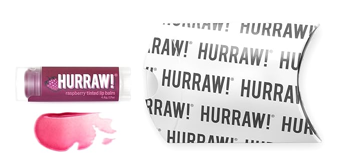 Hurraw! Raspberry Tinted Lip Balm: (Sheer Berry Tint) Organic, Certified Vegan, Cruelty and Gluten Free. Non-GMO, 100% Natural Ingredients. Bee, Shea, Soy and Palm Free. Made in USA-Velvo Beauty