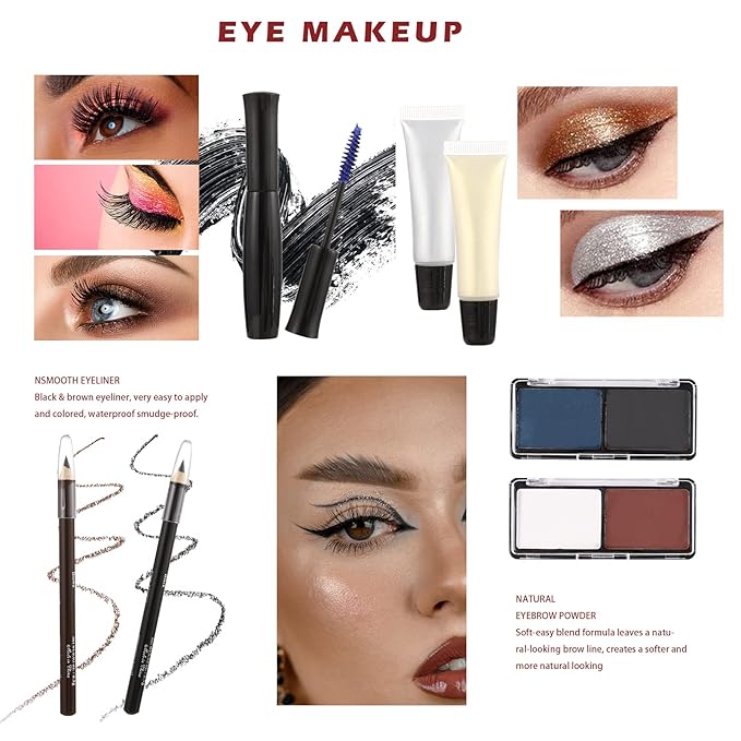 All in One Makeup Kit for Teens, 106 Pcs Professional Makeup Kit for Women Full Kit, Include Eyeshadow Palette, Lipstick Set, Concealer, Foundation, Lipgloss, Makeup Brush(Silver)-Velvo Beauty