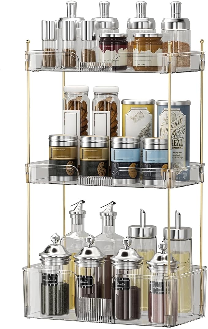 3 Tier Bathroom Countertop Organizer, Makeup Skin Care Organizer, Perfume Tray Vanity Countertop Organizer for Bathroom Countertops-Velvo Beauty