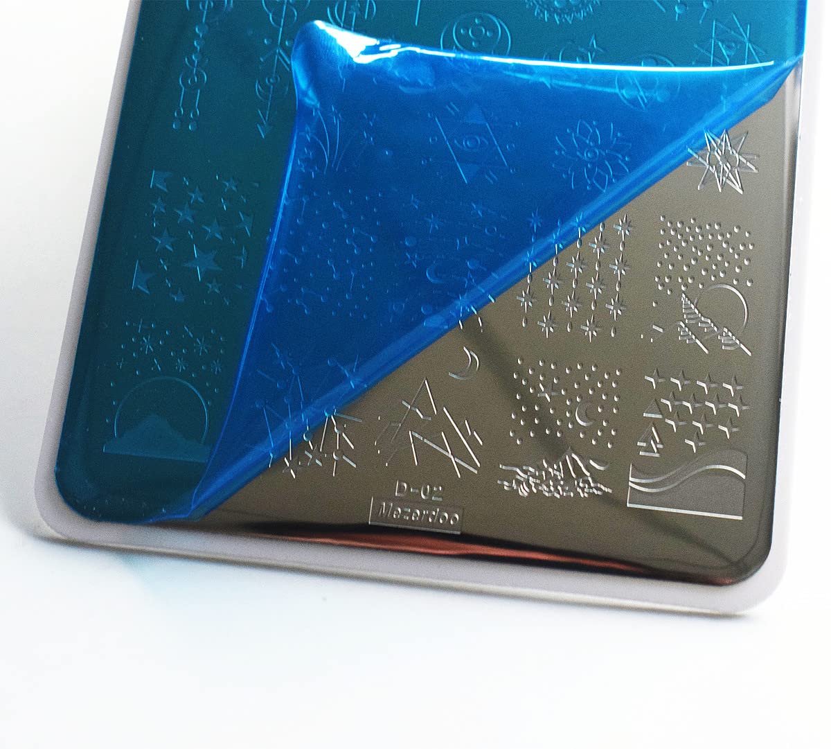 Starry Star Moon Design Stamping Plates Nail Art Kit 2pcs Galaxy Night Sky Large Nail Stamp Plates Templates Space Planet Nail Stamper Plate Heart Sun Geometry Printing Stencils Reusable Tools-Velvo Beauty