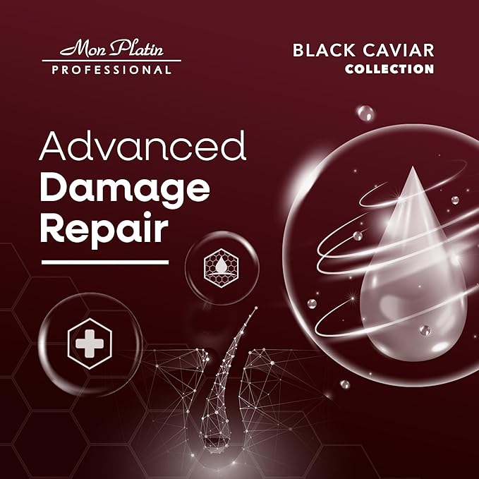 Mon Platin Professional Hair Mask, 500ML - Deep Conditioning for Dry, Colored, Damaged Hair with Black Caviar & Natural Silk Protein, SLS/Salt Free-Velvo Beauty