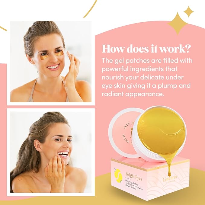 24K Gold Collagen Under Eye Mask - Bright Eyes Anti Aging Treatment-Velvo Beauty