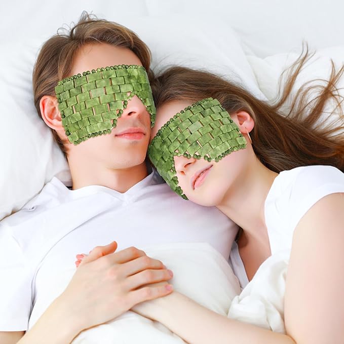 Jade Eye Mask Natural Green Jade Facial Maks for Relive Eliminate Puffiness-Velvo Beauty
