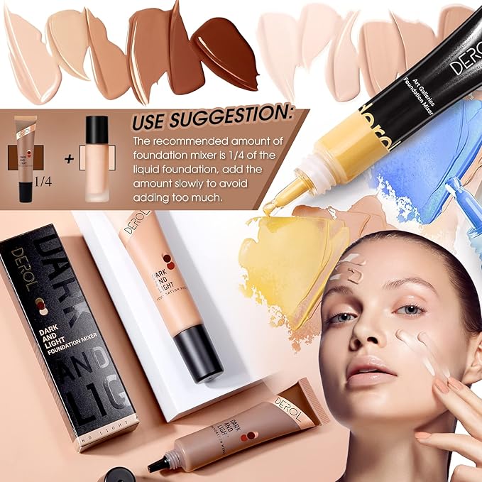 Light Cream Foundation Mixing Pigment for Adjusting Shade and Color Corrector, Blends Easily, Light Cream Color Corrector for Adjusted to Lighten Various Foundation Colors (Light Cream)-Velvo Beauty