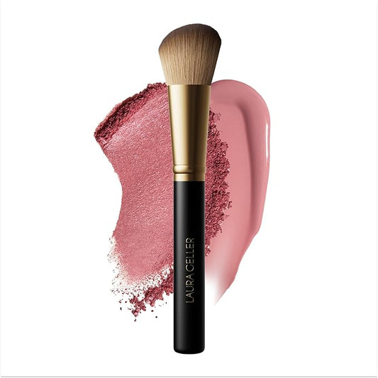LAURA GELLER NEW YORK Angled Blush Brush with Black Wooden Handle & Dense Bristles for Makeup Application-Velvo Beauty