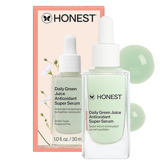 Honest Beauty Daily Green Juice Antioxidant Super Serum | Improves Skin Tone + Texture | Gentle for Sensitive Skin, Fragrance Free, Vegan | 1 fl oz-Velvo Beauty