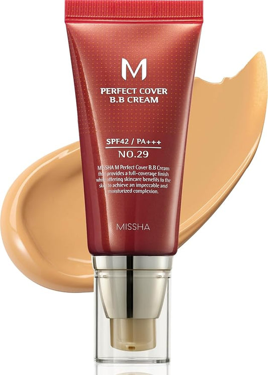 MISSHA M Perfect BB Cream No.29 Caramel beige for medium with warm skin tone SPF 42 PA +++ 1.69 Fl Oz - Tinted Moisturizer for face with SPF-Velvo Beauty
