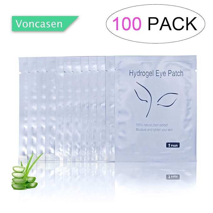 100 Pairs Set,Under Eye Pads,Comfy and Cool Under Eye Patches Gel Pad for Eyelash Extensions Eye Mask Beauty Tool-Velvo Beauty