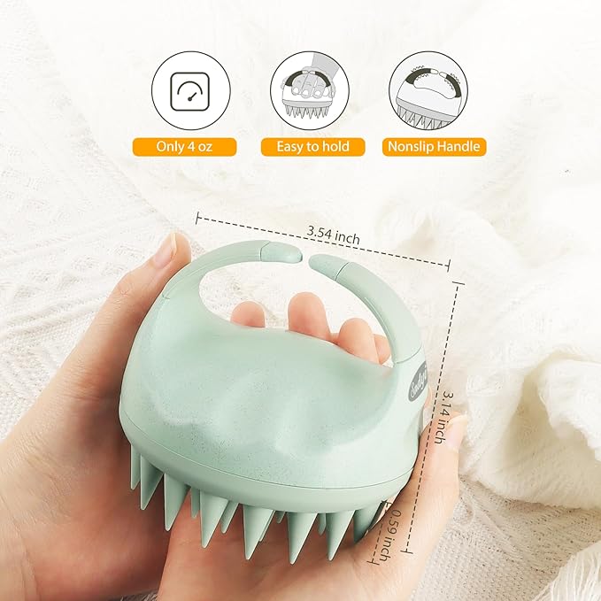 Sndyi 2 Pcs Scalp Massager Shampoo Brush, Scalp Scrubber with Soft Silicone Bristles, Scalp Exfoliator for Dandruff Removal, Scalp Massager for Hair Growth, Wet Dry Hair Brush for Scalp Care-Velvo Beauty