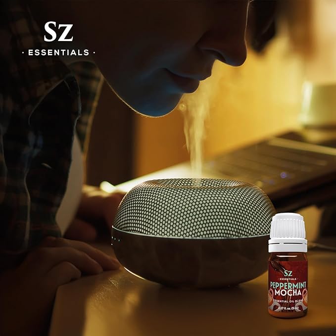 Peppermint Mocha Premium Essential Oil for Diffuser 100% Pure Essential Undiluted Oil - Extracted from Peppermint, Coffee, Cocoa with Vanilla Overtones - Plant Based - 0.17 Fl Oz (5ml)-Velvo Beauty