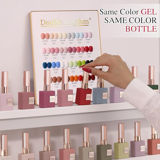 Double Rhythm 28Pcs 0.5Oz Gel Nail Polish Set Same Color Same Bottle Soak Off Gel Polish Kit Nail Art Manicure Salon DIY at Home for Women (White Pink Collection-T24-2)-Velvo Beauty