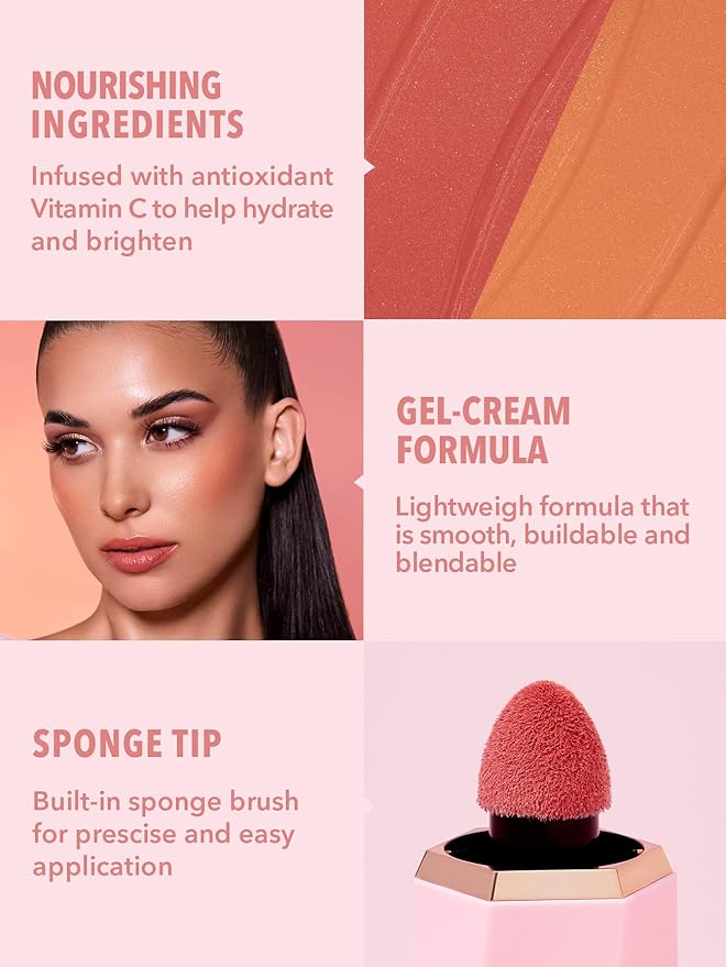 SHEGLAM Color Bloom Dayglow Liquid Blush Makeup for Cheeks Shimmer Finish - Love Cake-Velvo Beauty