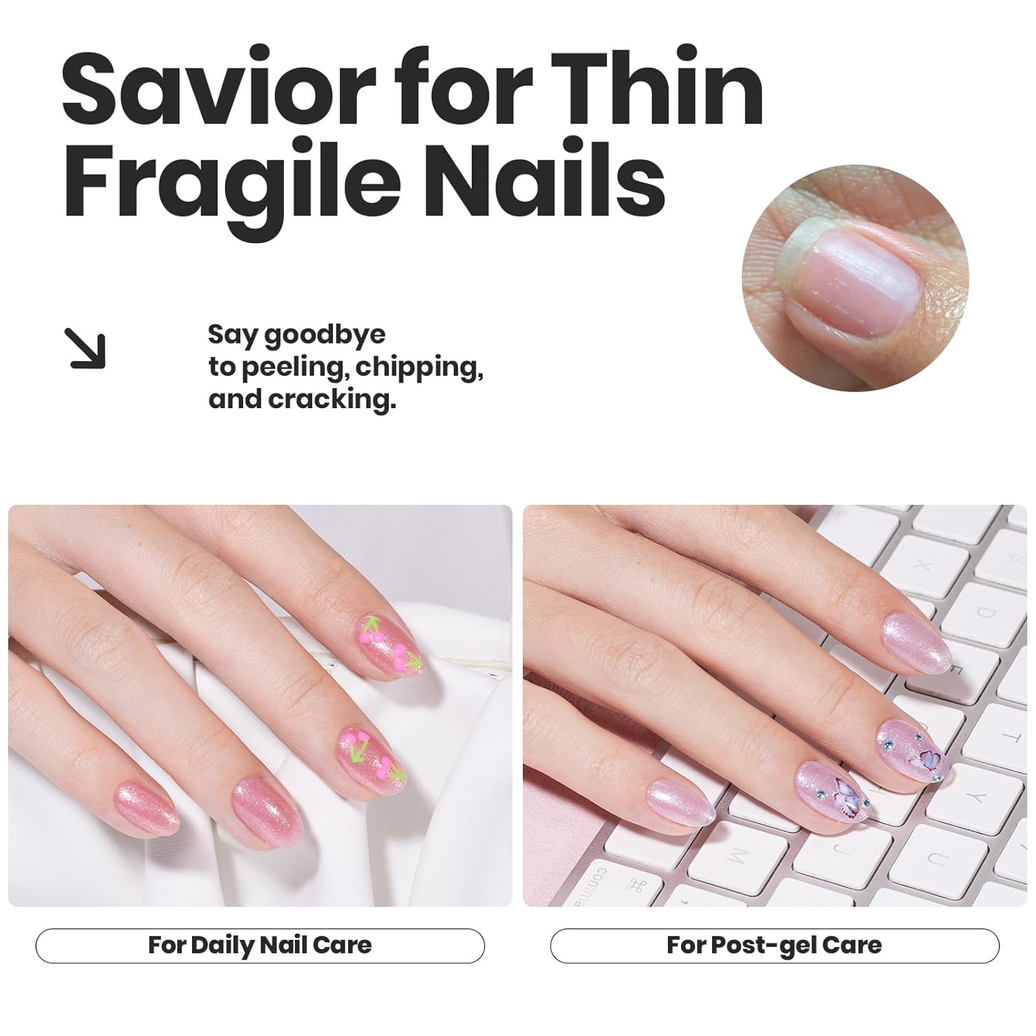 Beetles Pink Nail Polish Set, 6 Colors Glitter Quick Dry Nail Polish Kit Sly Moonlit Fairy Fingernail Polish Gifts for Women Salon DIY Manicure Kit-Velvo Beauty