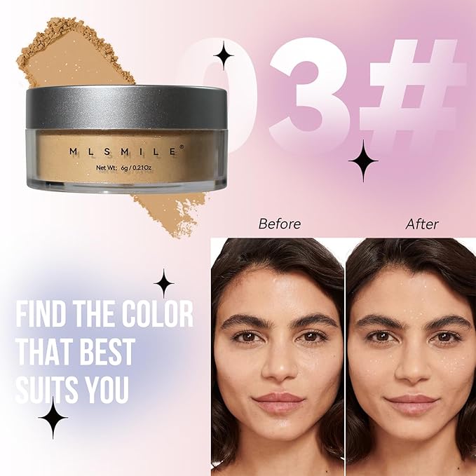 Loose Face Powder Setting Powder, Shimmer Glitter Loose Powder, Matte Finishing Powder Shine, Waterproof, Oil Control, Lightweight Face Powder Makeup for All Skin Tones (Dark Complexion Shimmer)-Velvo Beauty