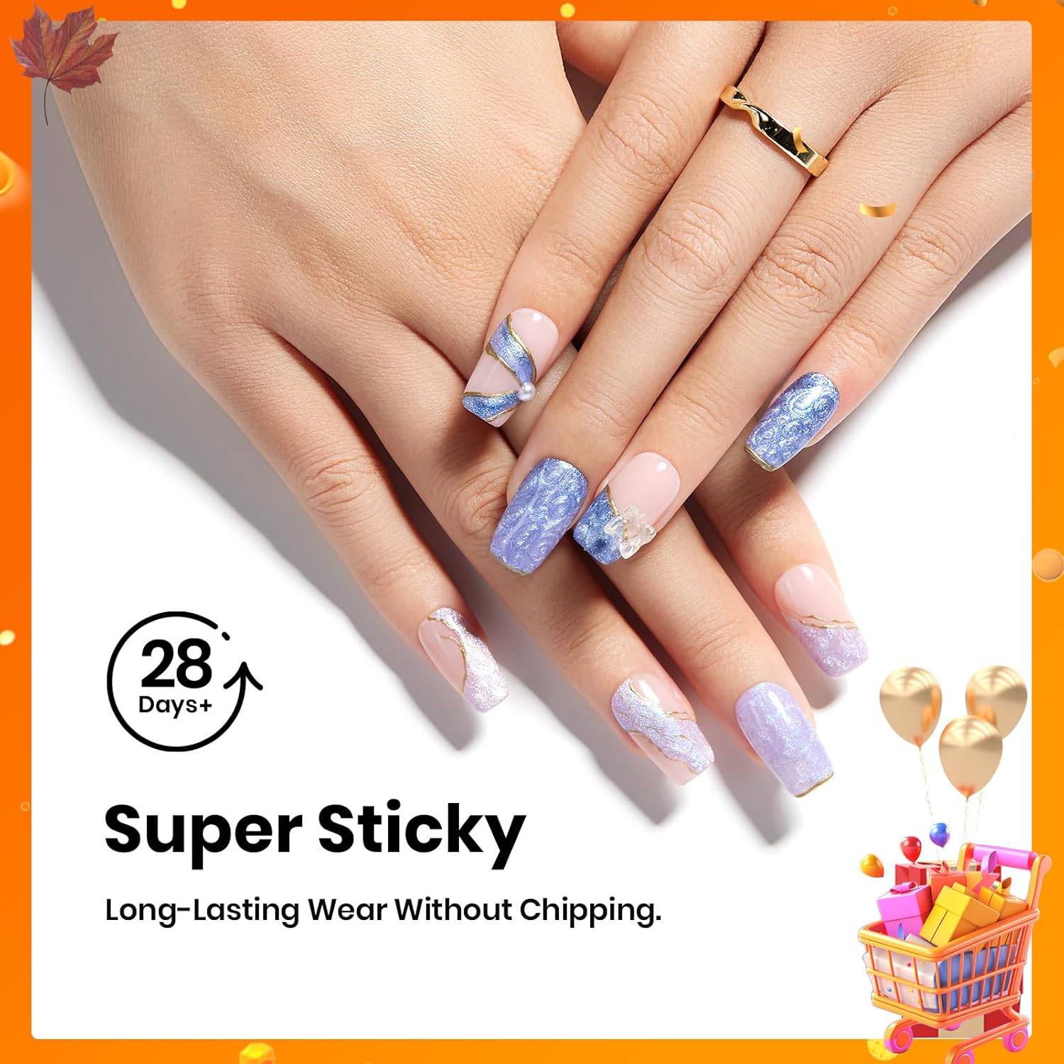 Beetles Gel Polish 9 in 1 Nail Glue with New Formula, 0.5 Fl Oz Super Strong Brush in Nail Gel Glue for False Nails Tips, Rhinestone, Base Gel, Blooming Nail Gel-Velvo Beauty