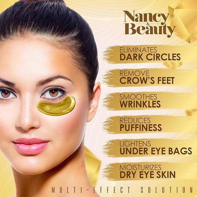 Under Eye Patches - 24K Gold Under Eye Mask, Dark Circles Under Eye Treatment Mask, Anti-Wrinkle Under Eye Bag Treatment for Puffy Eyes, Collagen Patch & Eye Mask Skincare, Under Eye Gel Pads 20 Pairs-Velvo Beauty