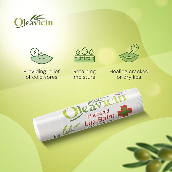 Natural Lip Balm by Oleavicin | Dry Lip Relief | Patented Moisturizing Formula for Chapped Lips | Organic Olive Leaf Extract (3)-Velvo Beauty