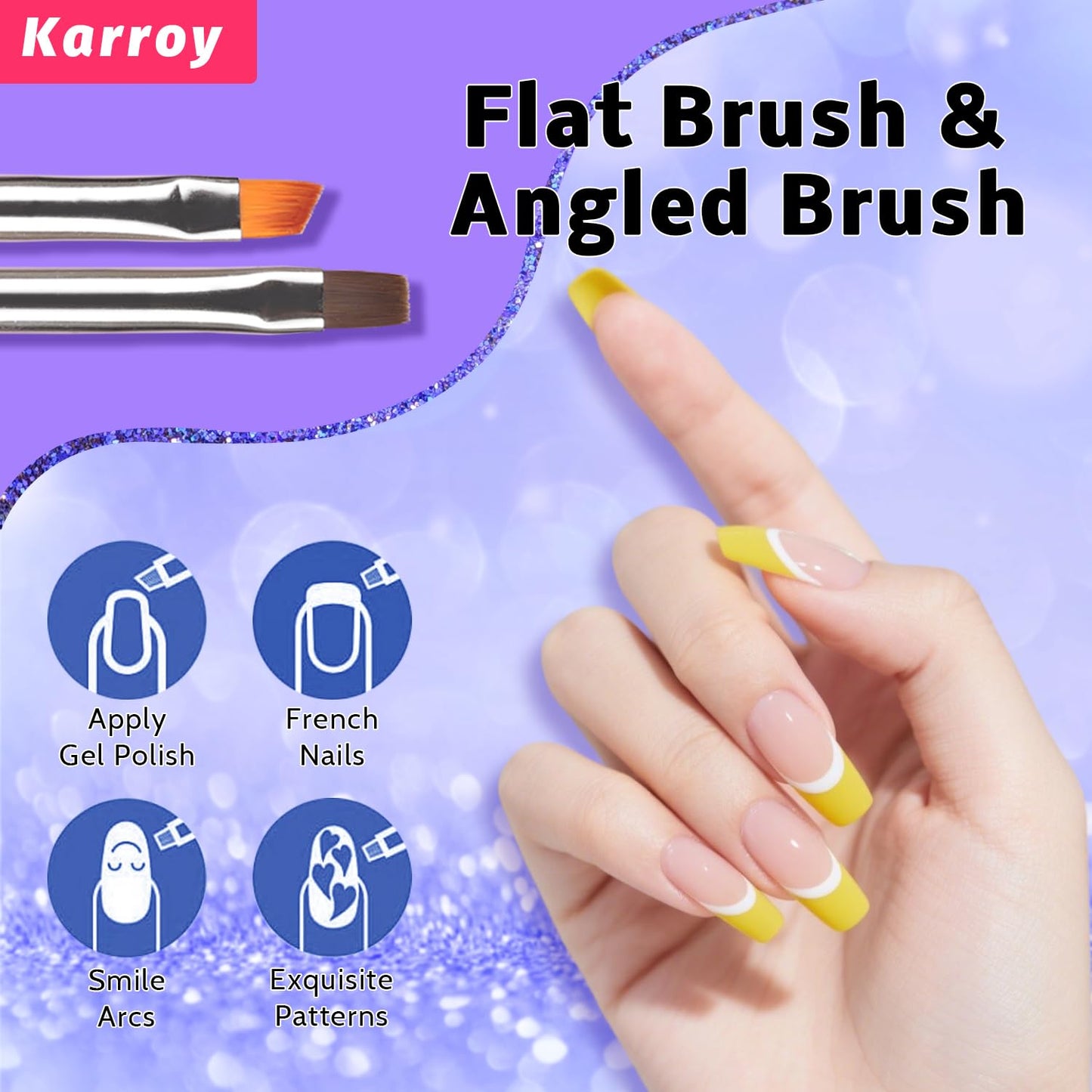 Nail Art Brushes Kit, Multifunctional Nail Brushes for Nail Art Nail Design Brush Gel Nail Brush for Nail Extension Nail Art Liner Brush Dotting Tools for DIY (6PCS Brushes)-Velvo Beauty