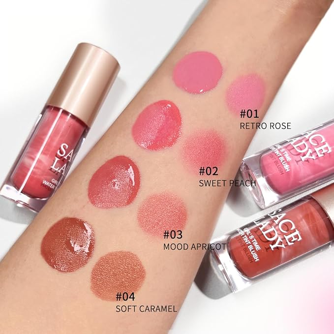 4 Colors Liquid Blush Makeup Kit, Long Lasting Pigmented Natural Matte Face Blush Cream Gel, Lightweight, Blendable, Cruelty Free Women Face Cosmetics Set 4Pcs-Velvo Beauty