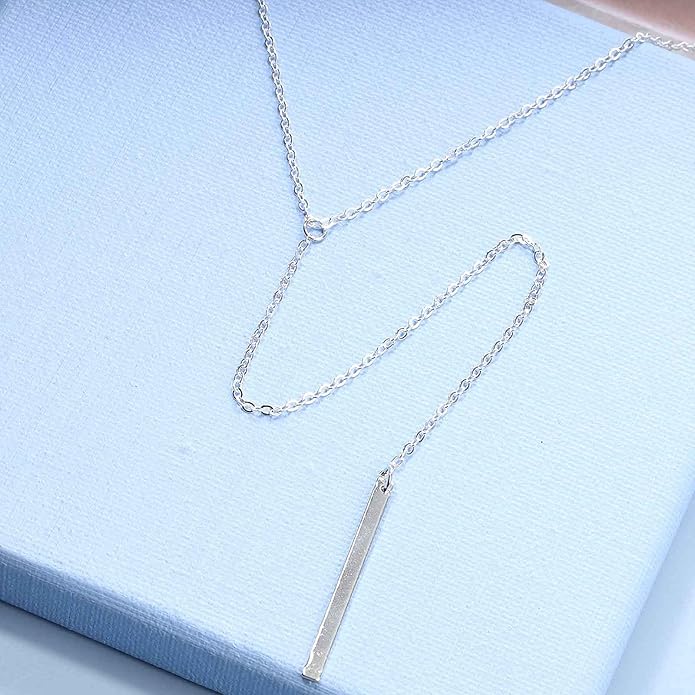 Boho Long Bar Necklace Choker Y Lariat Necklace Chain Minimalist Drop Necklace Jewelry for Women and Girls-Velvo Beauty