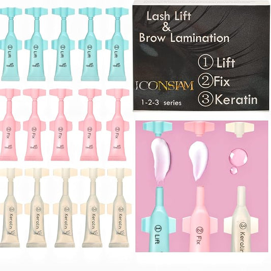 Lash Lift Kit Eyebrow Perm Kit Perm&Setting Lotion Set | Disposable large capacity 1.5ml lotion tube for Lash Lift Kit & Eyebrow Lamination Fast Acting 3-Step Lifting, Fixing Lotions with-Velvo Beauty