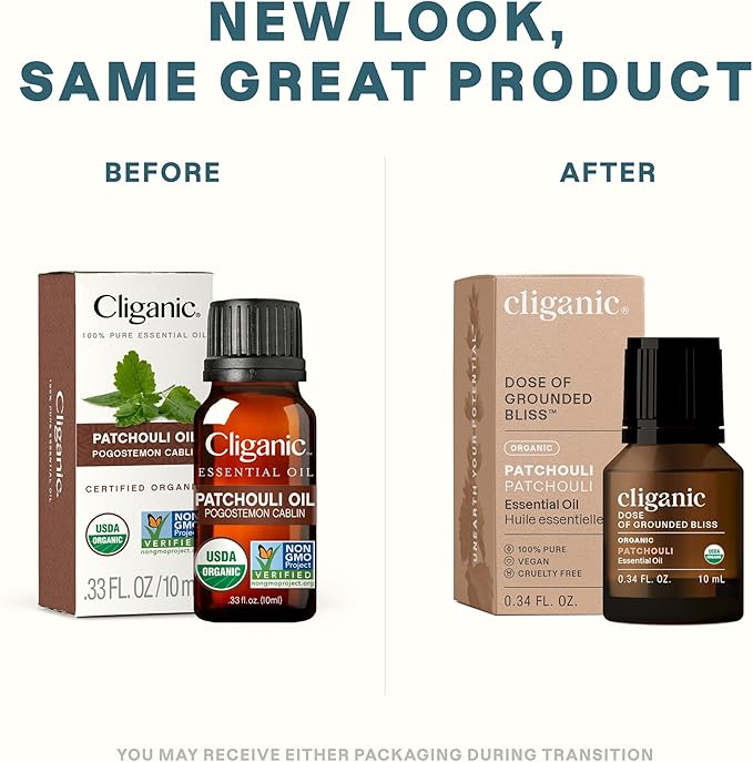 Cliganic Organic Patchouli Essential Oil - 100% Pure Natural Undiluted, for Aromatherapy Diffuser | Non-GMO Verified (Packaging May Vary)-Velvo Beauty