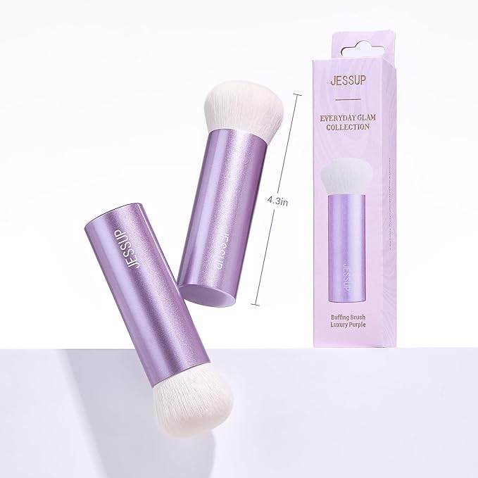 Jessup Professional Foundation Brush for Liquid, Cream and Powder, Large Dense Face Makeup Brush for Natural Flawless Finish, Luxury Purple AS004-Velvo Beauty