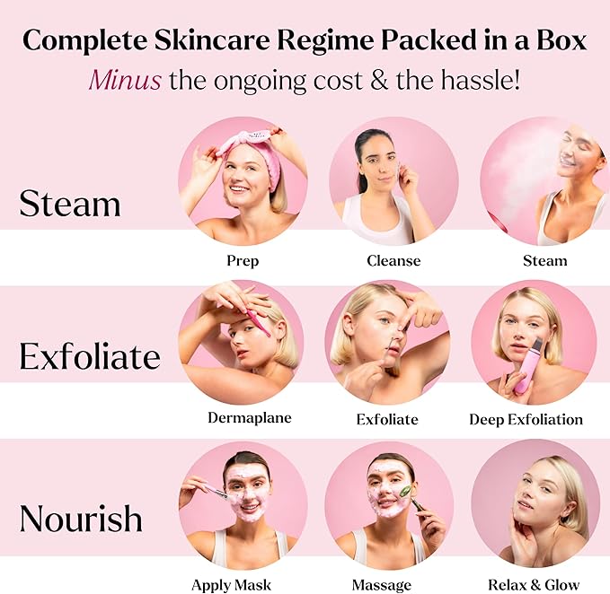 Facial Steamer Spa Kit with Complimentary 17 Skin Care Tools | Face Steamer for Facial Deep Cleaning with Towel Warmer & Humidifier Mode| Self Care Gifts for Women, Spa Gifts, Birthday Gifts for Women-Velvo Beauty