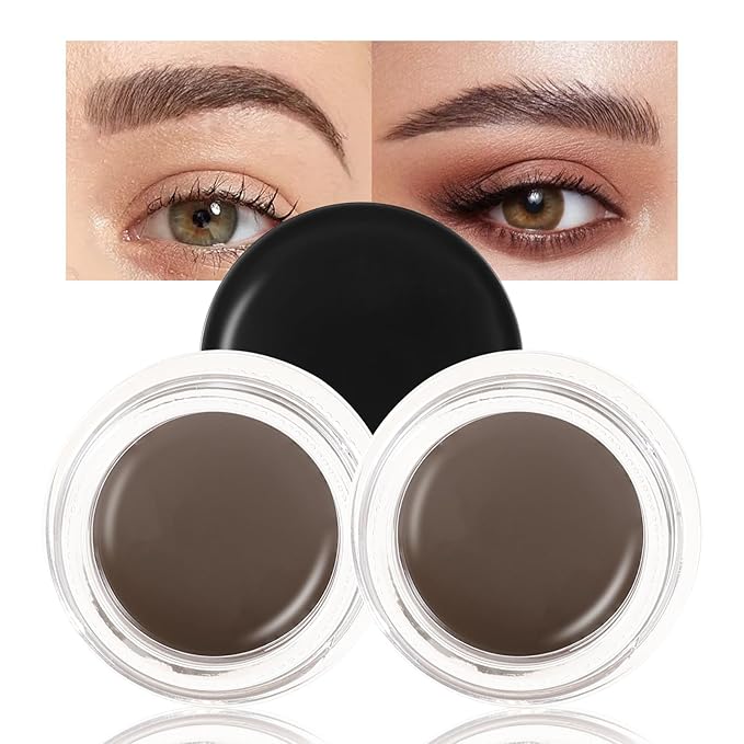 Boobeen 2 Pcs Eyebrow Pomade Cream, Waterproof Brow Pomade Gel High Pigmented Long-lasting for Natural Eyebrow Makeup, Suitable for Everyone-Velvo Beauty