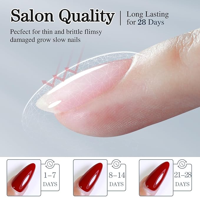 Double Rhythm 0.5Oz Nail Strengthener Rubber Gel Nail Polish 15ml Clear Builder in a Bottle Nail Thickening Extension Hard Structure Gel Glue (Clear 8 in 1-1)-Velvo Beauty